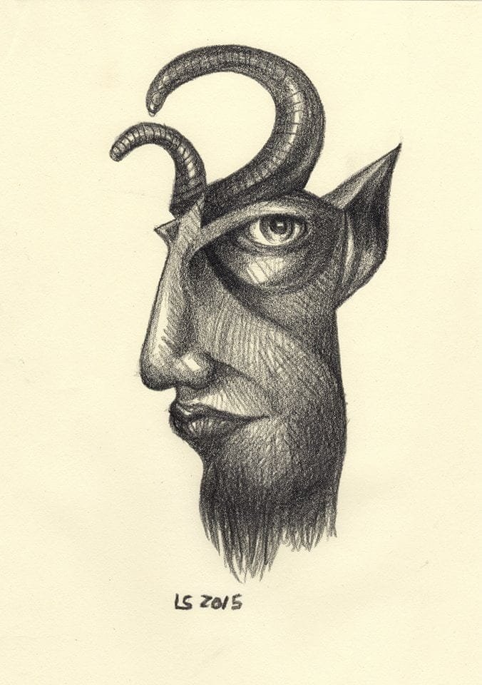 Diavoletto disegno a matita di Luca Sanna